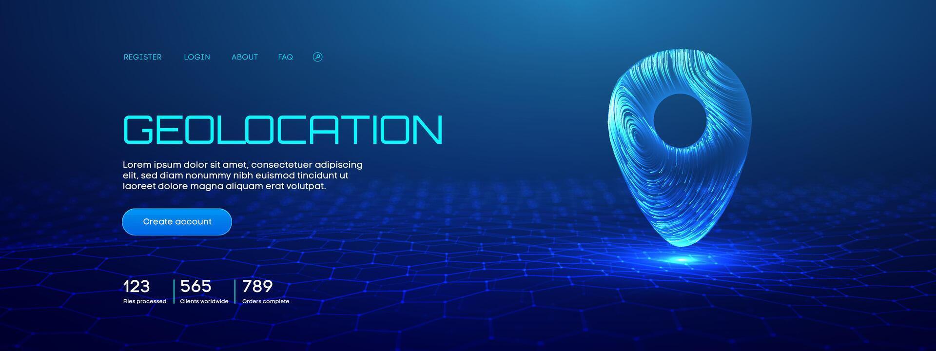 Geolocation pin with digital interface vector