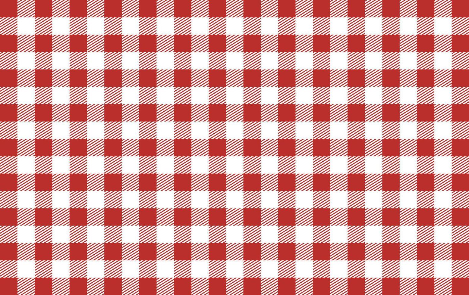 Red and White Gingham Checkered Pattern vector