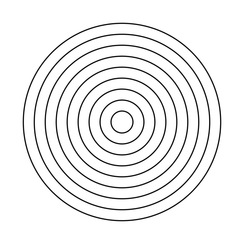 Coaching wheel of 8 concentric circles. Diagram divided on eight round segments. Polar grid graph paper. Habits tracker of wheel of life. Life blank. vector