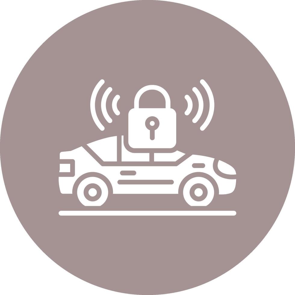 Locked Car Compact Web Symbol vector