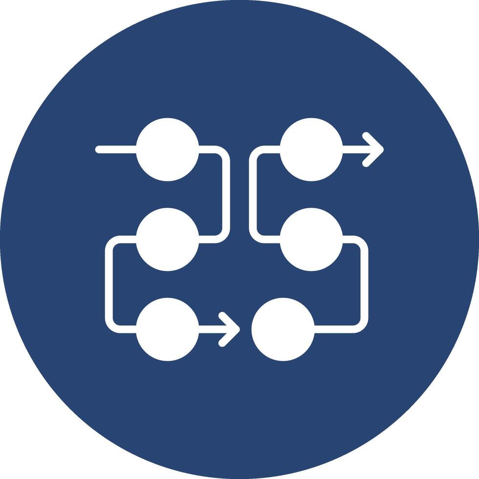 fluir diagrama codificado ui símbolo vector