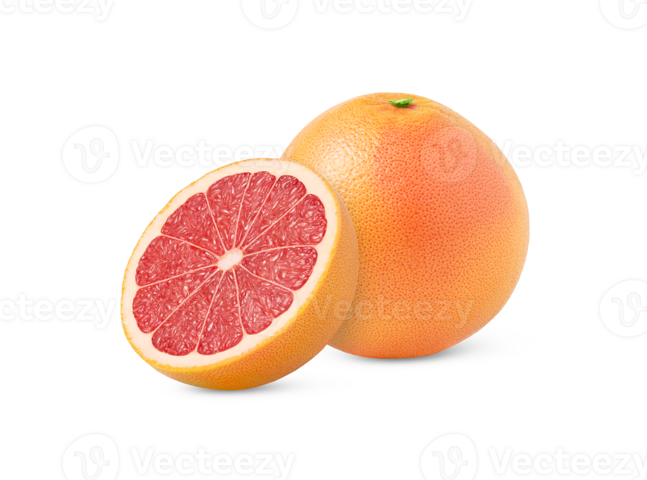 Juicy grapefruit and a cut in half isolated. Citrus fruit isolated. png