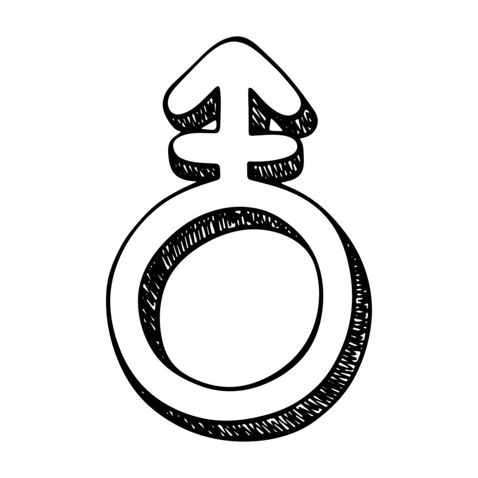 nine Hand drawn androgyne gender identity icon Symbol used to represent sex and gender vector
