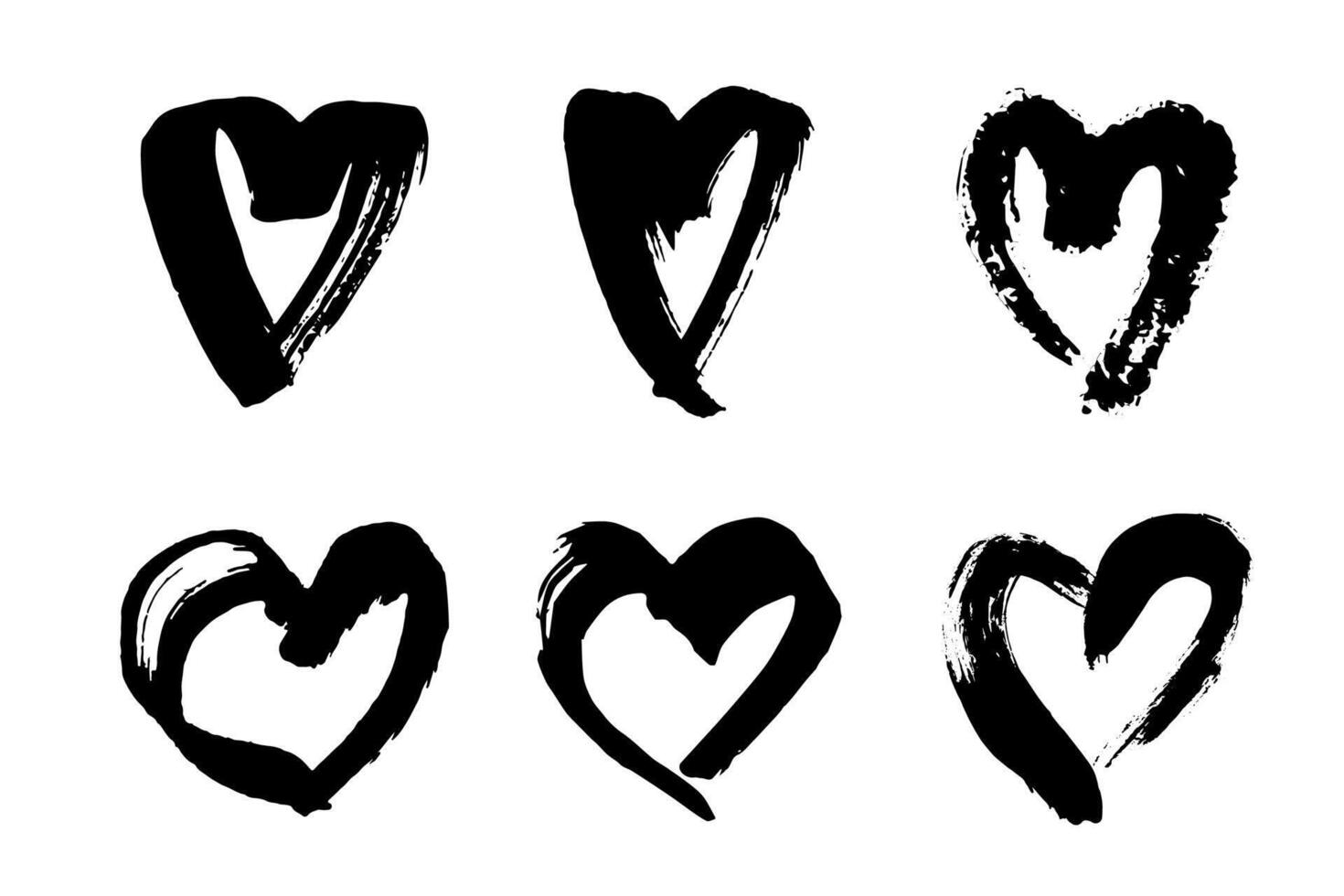 Set of simple hand drawn heart drawing illustration Scribble heart doodle fifty-six Love clipart vector