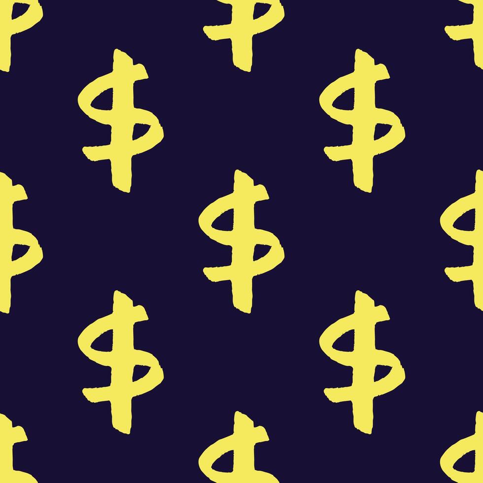 Seamless pattern with dollar currency symbol for decorative print, wrapping paper, greeting cards, wallpaper and fabric twenty-six vector
