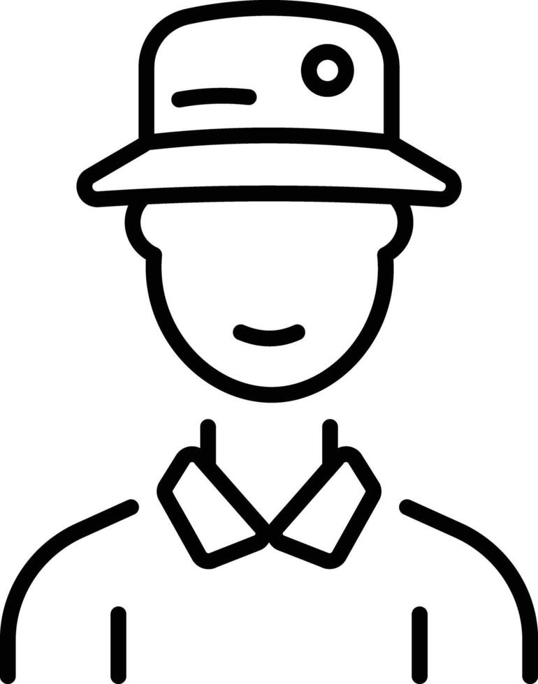 A line style icon showing bucket hat vector