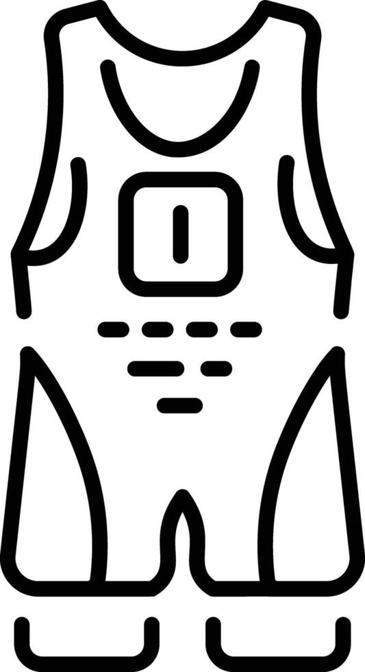 An outline style icon depicting wrestling singlet vector