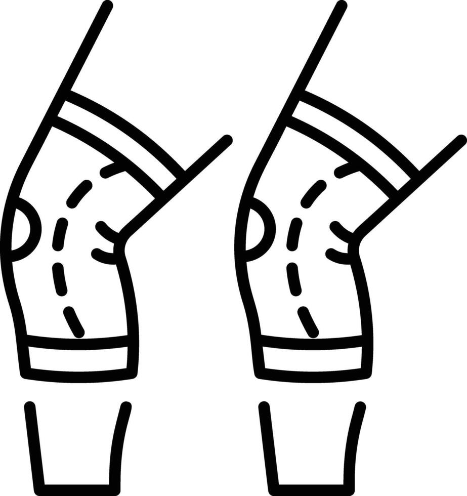 A linear style icon representing knee sleeve vector