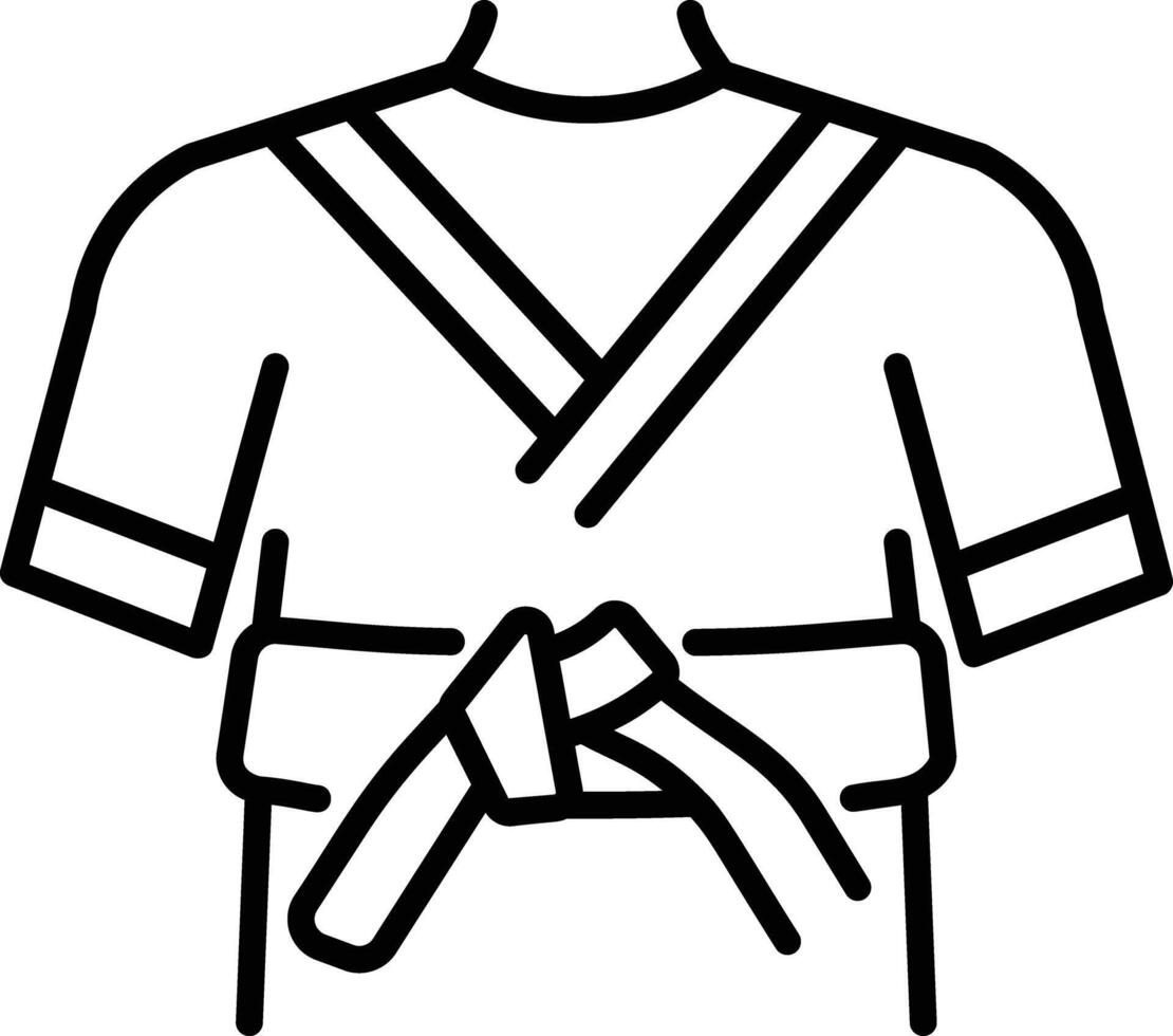 A line style icon showing karate belt vector