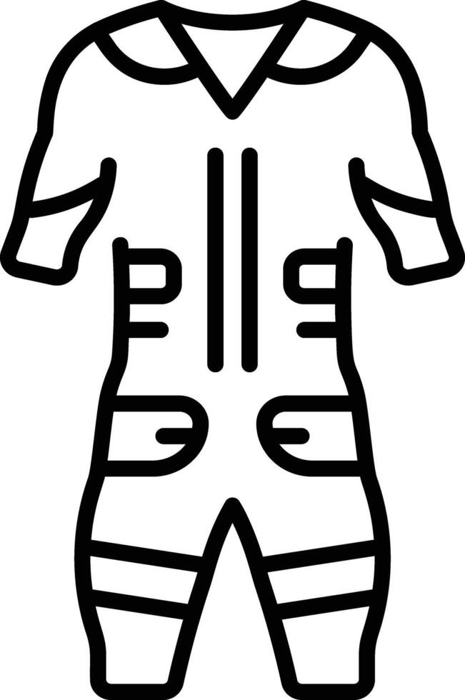 A line style icon showing ems suit vector