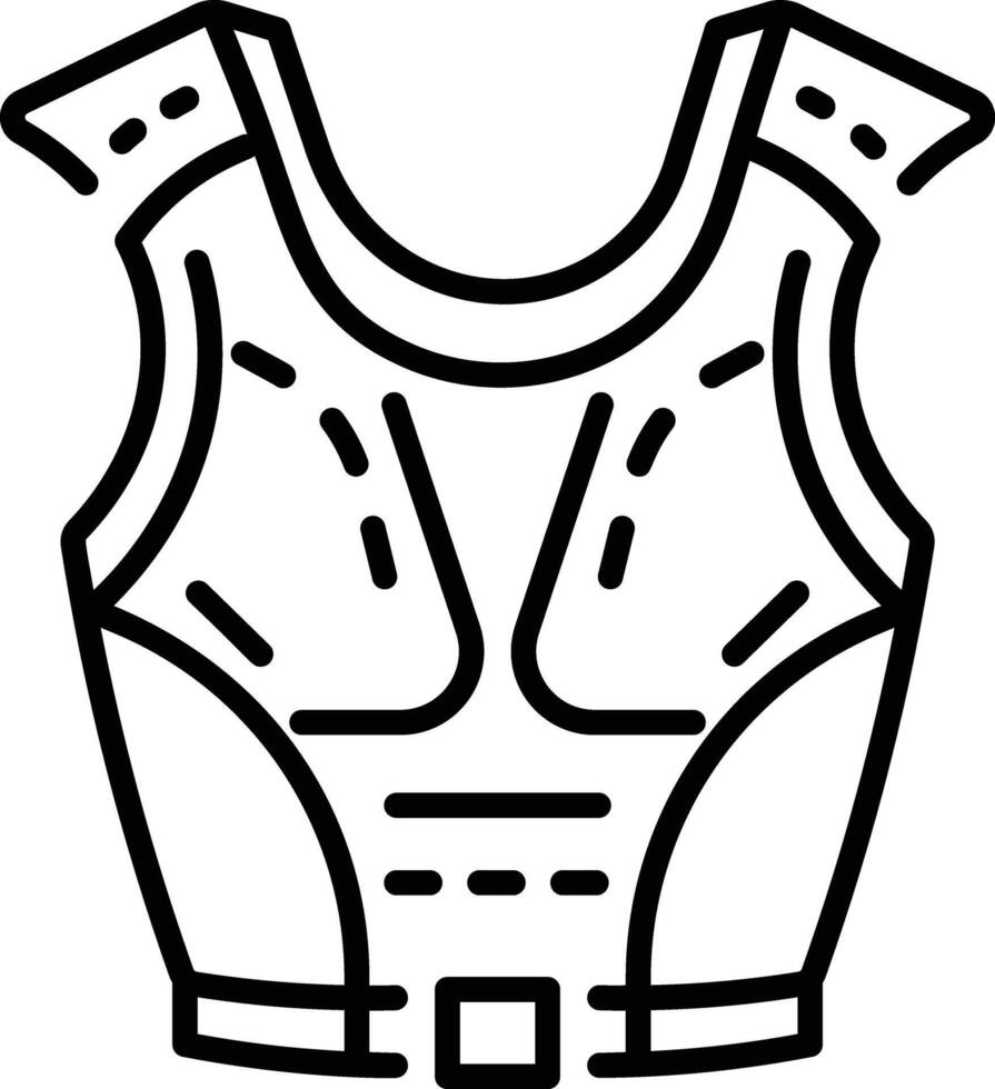 A linear style icon representing chest guard vector