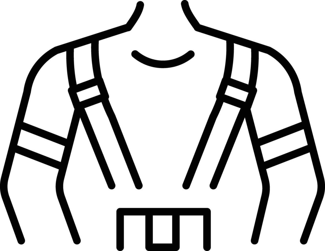 A linear style icon representing reflective gear vector