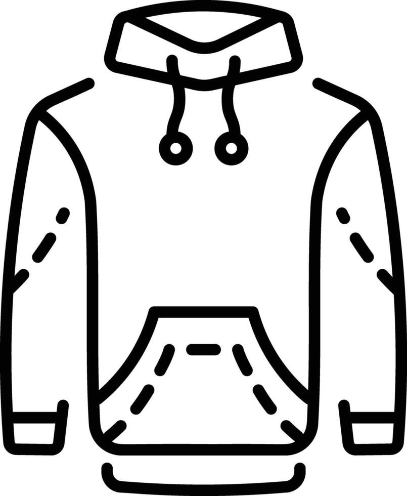 An outline style icon depicting hoodie vector