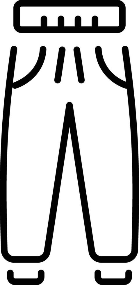 A line style icon showing sweatpants vector