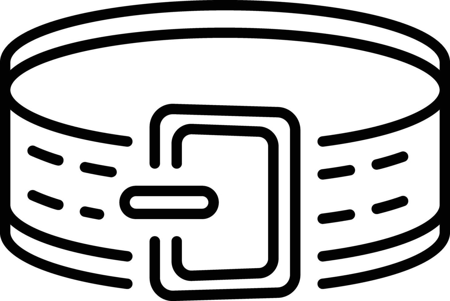 A linear style icon representing weightlifting belt vector