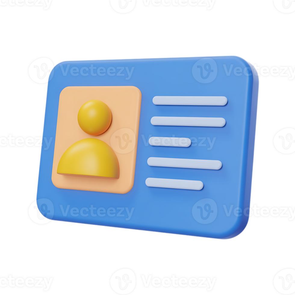 A blue card with a yellow person icon png
