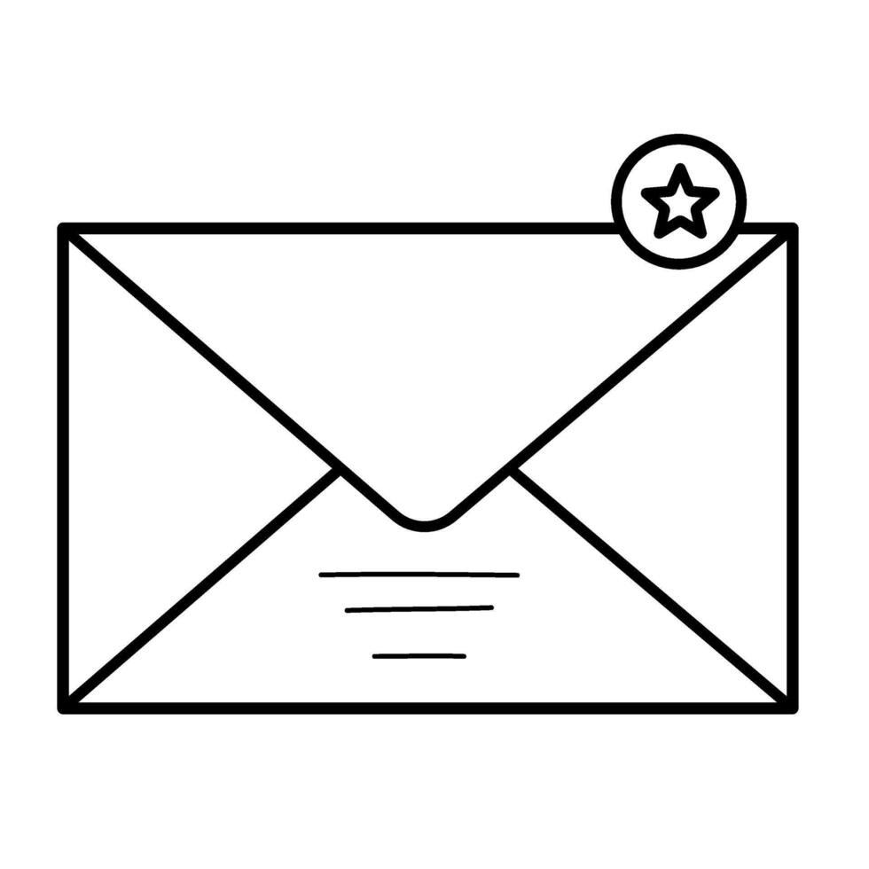 Email notification icon for modern inbox design, communication symbol for messaging apps and services vector