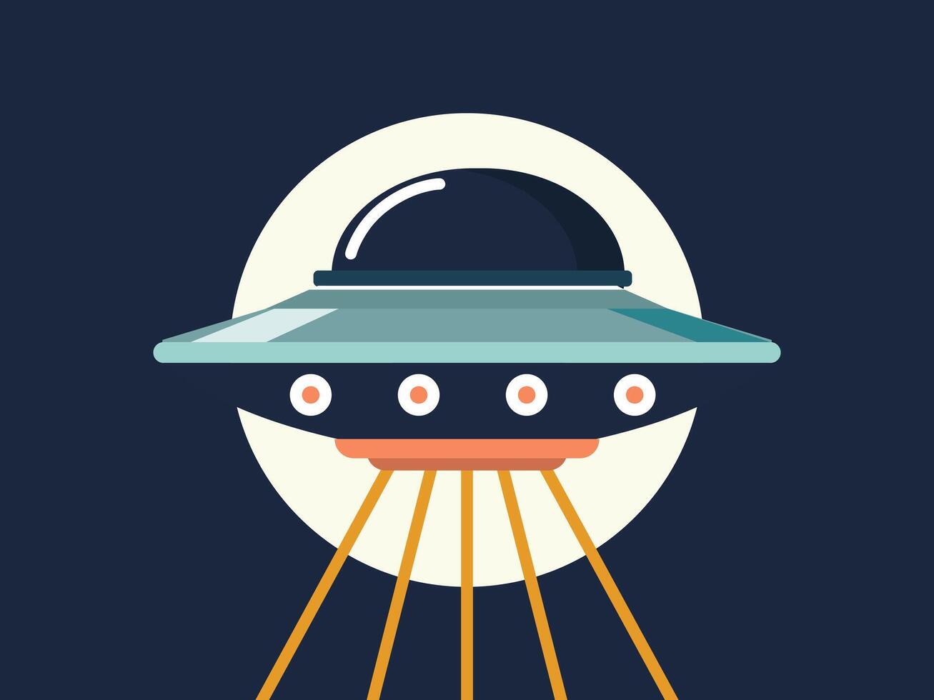 ufo, alien space vehicle, flying, hovering object, flying saucer, simple illustration vector