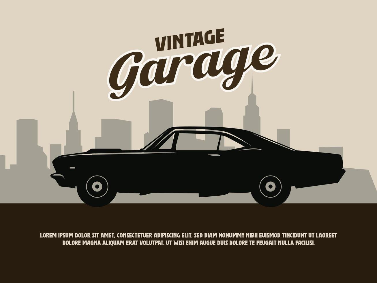 classic, vintage, retro, car silhouette vector