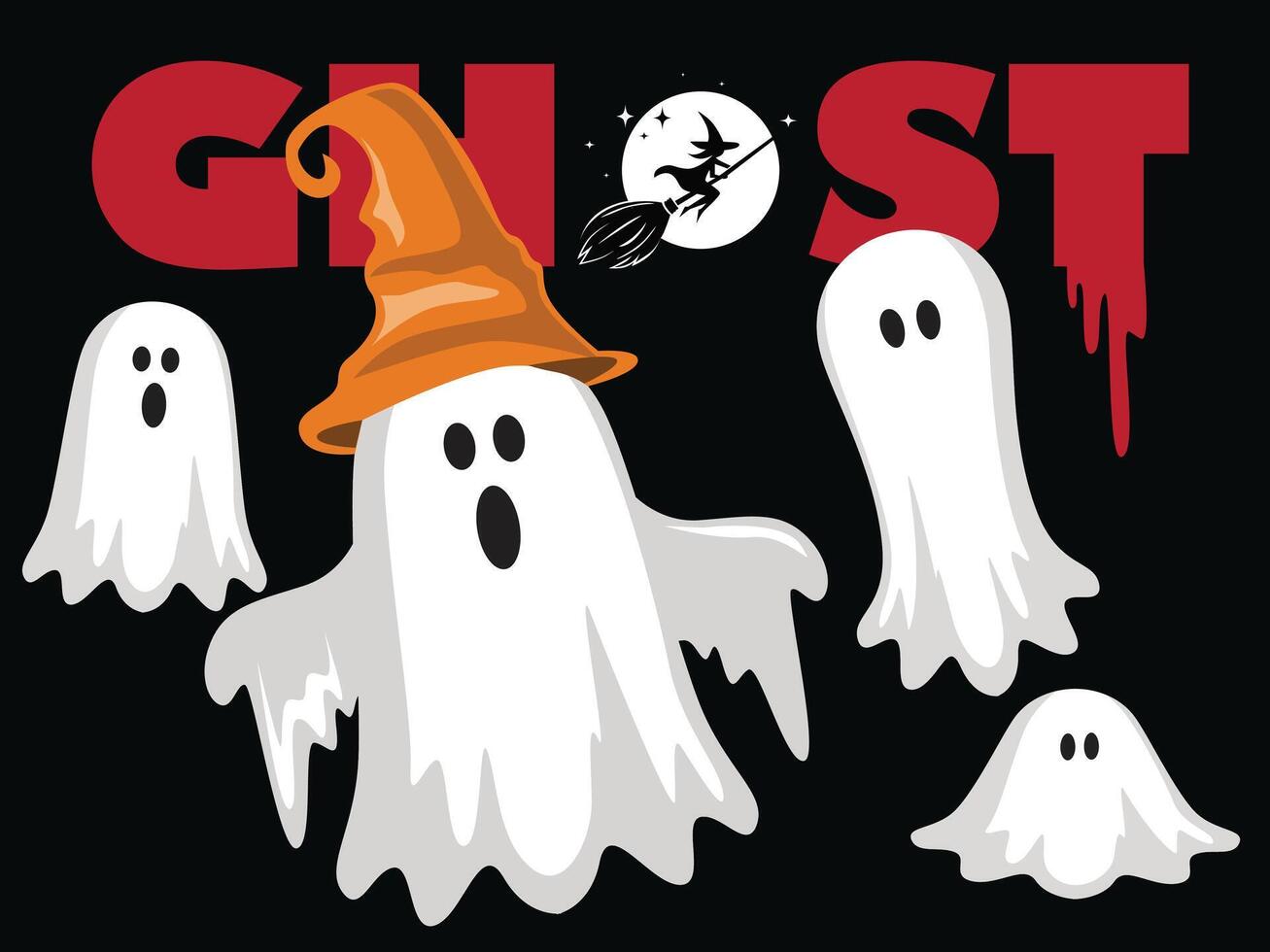 ghost illustration for halloween, halloween poster vector