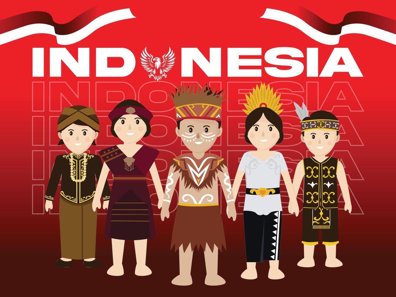 Indonesian Independence Day, Indonesian national symbol, Indonesian Independence Day Garuda vector