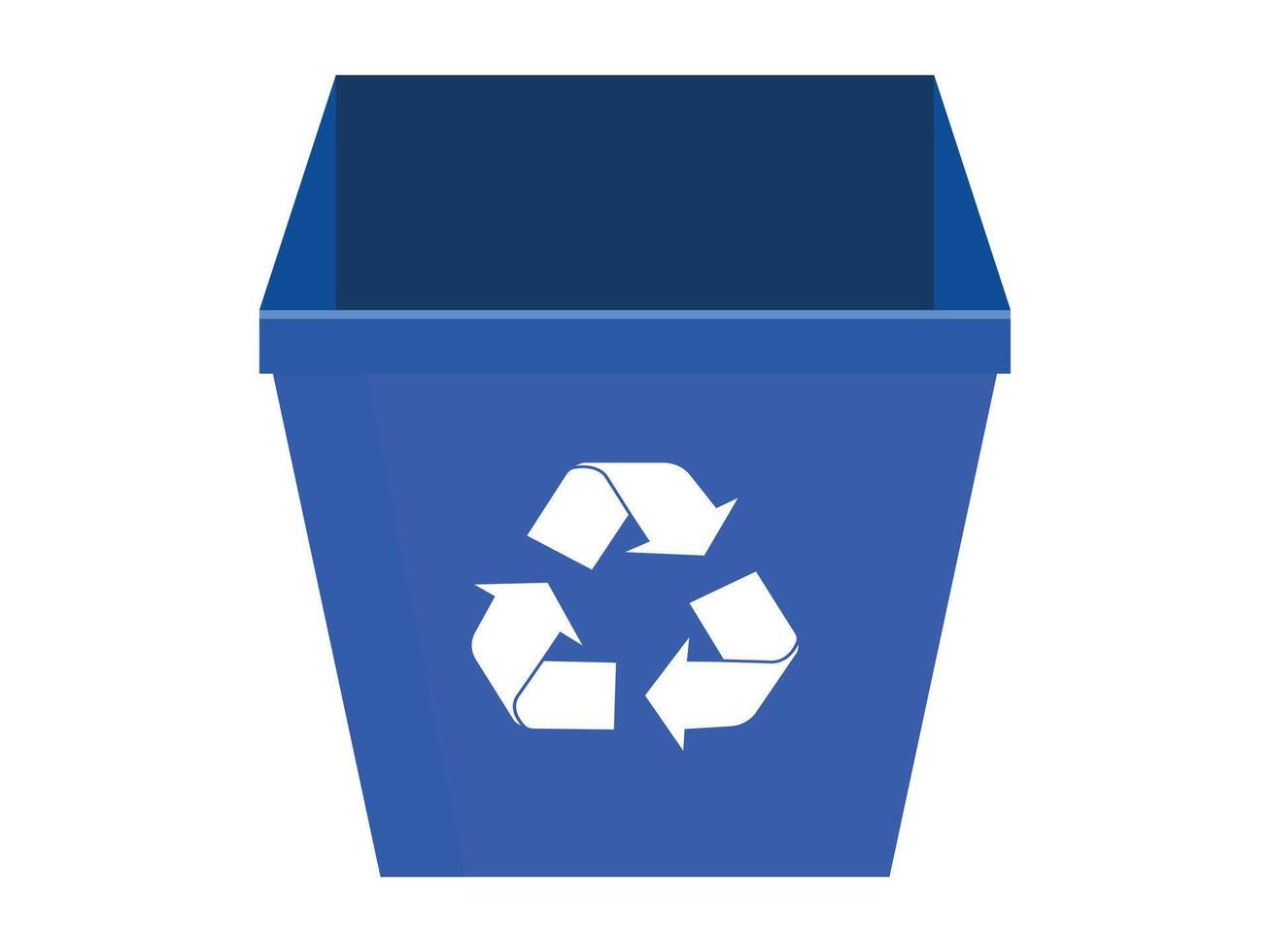 Trash cans isolated on white background. Waste bins with icons of ecological processing of products. household trash, vector