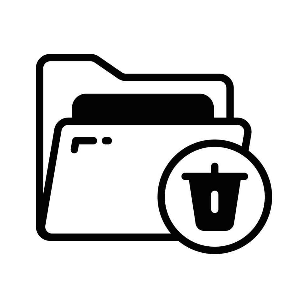 Check out this glyph icon of delete folder option. vector