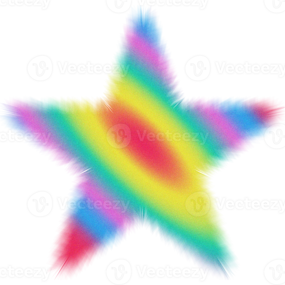 Vibrant Neon blur Star with Gradient Glow Effect png