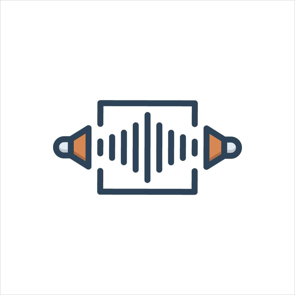 Color icon soundwave vector
