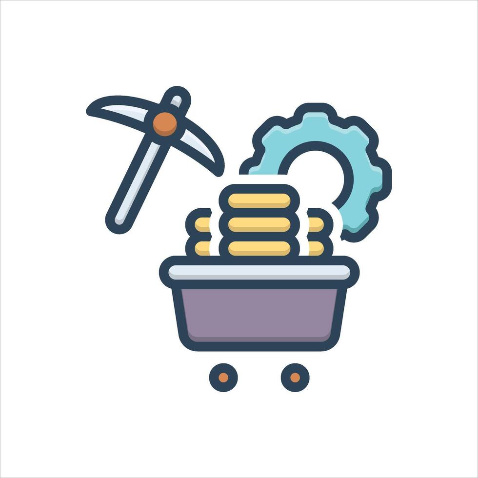 Color icon pow-proof-of-work vector