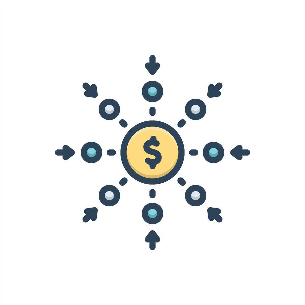 Color icon centralized-finance vector
