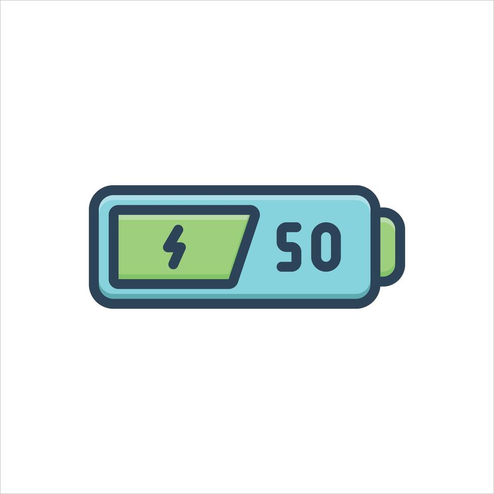 Color battery icon vector