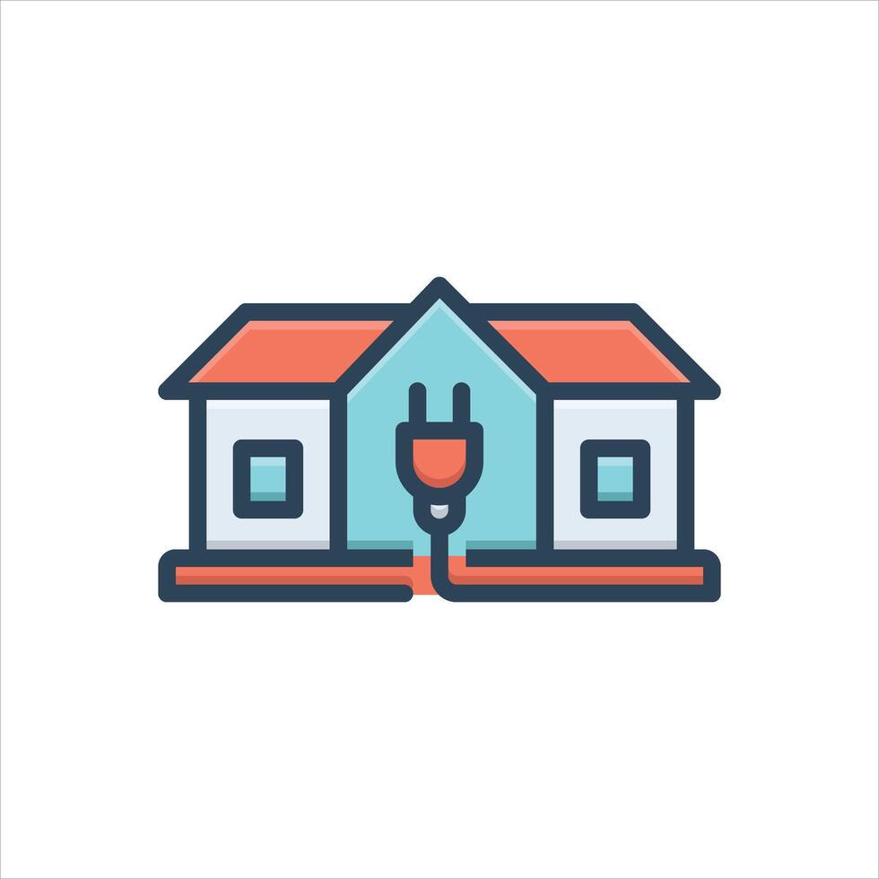 Color icon home-charging vector