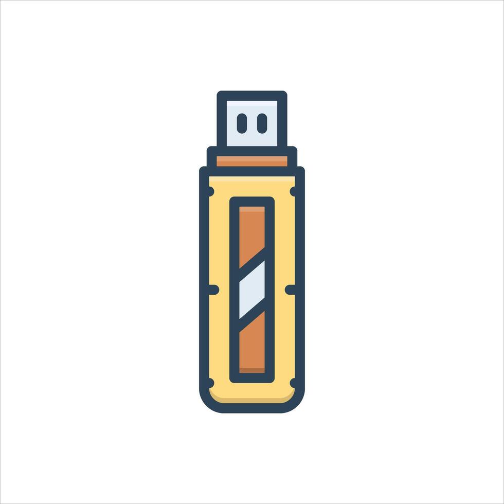 Color icon usb-flash-drive vector