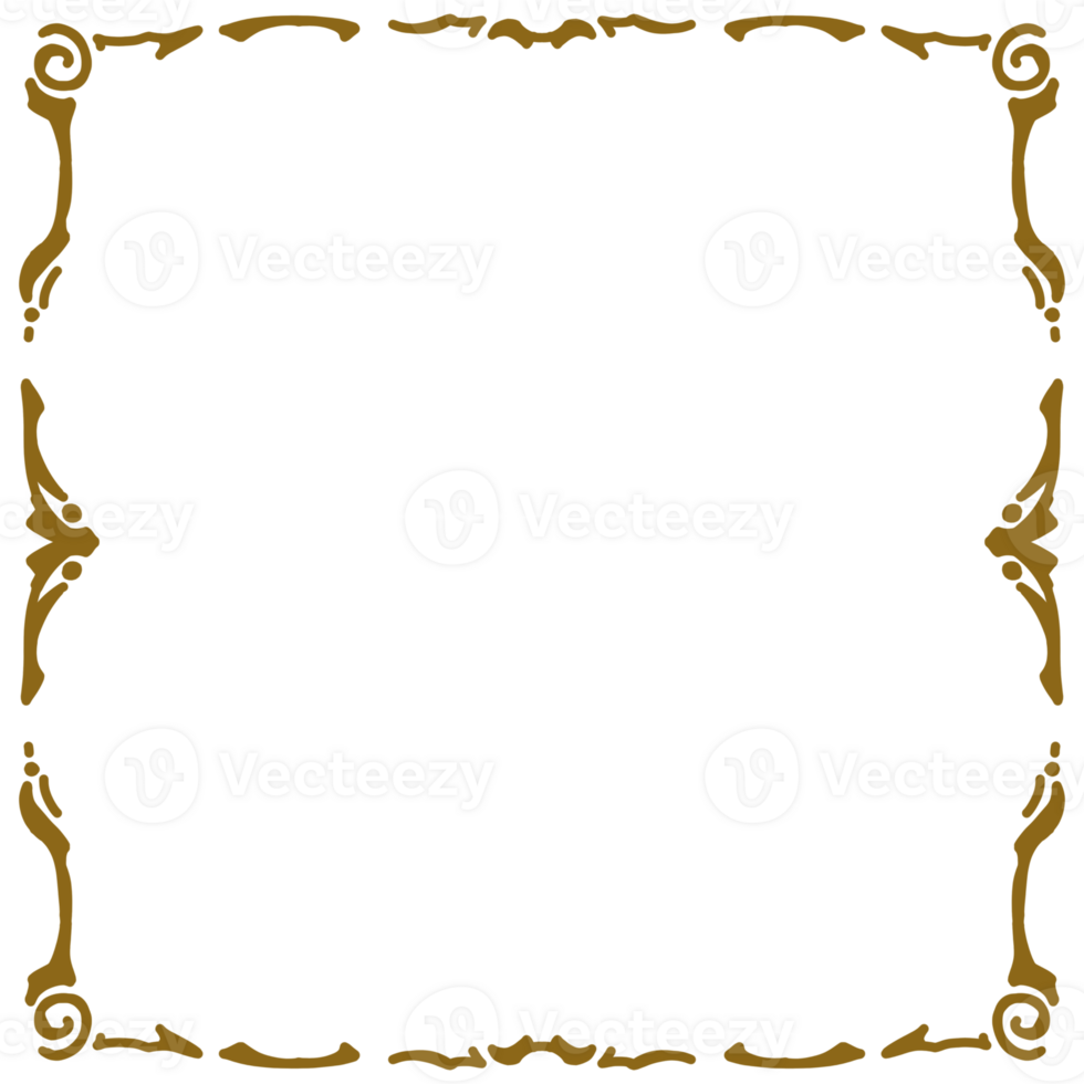 frame with gold ornament png