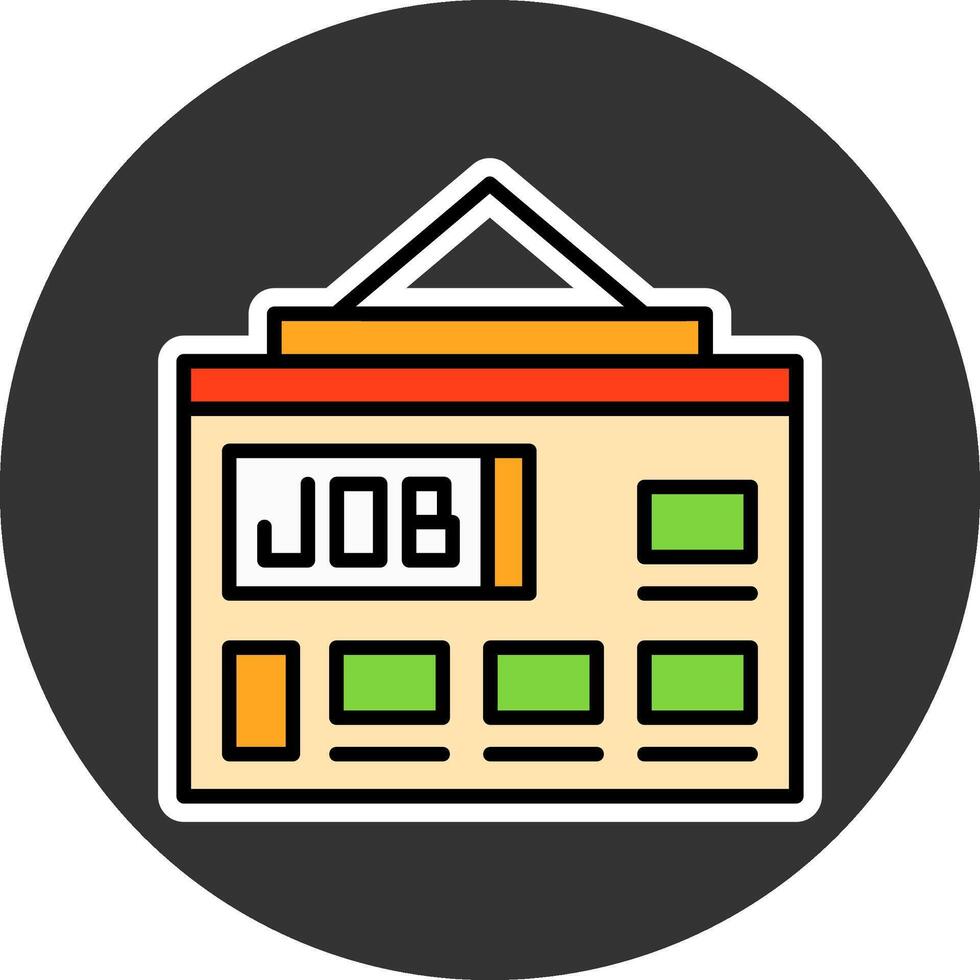 Job Board Minimal Filled Grey Circle Icon vector
