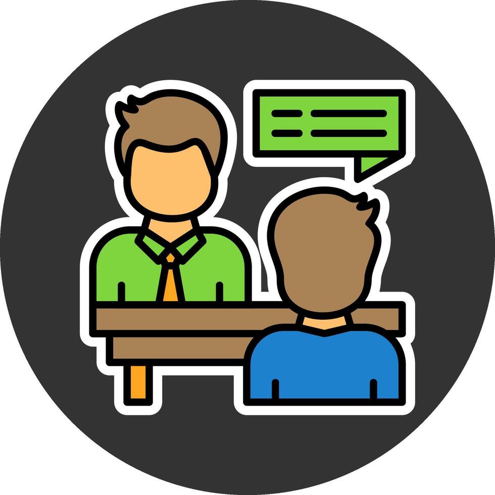 Interview Minimal Grey Circle Icon vector