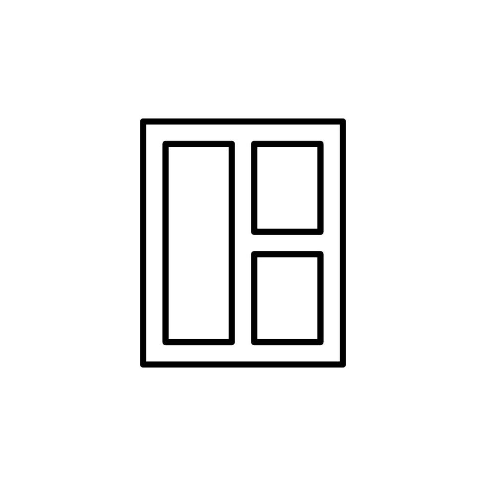 Window Symbol. Suitable for books, stores, shops. Editable stroke in minimalistic outline style. Symbol for design vector