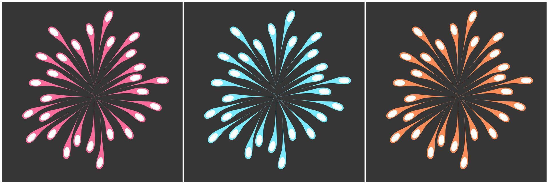 Set of firecracker explosion for new year celebration vector