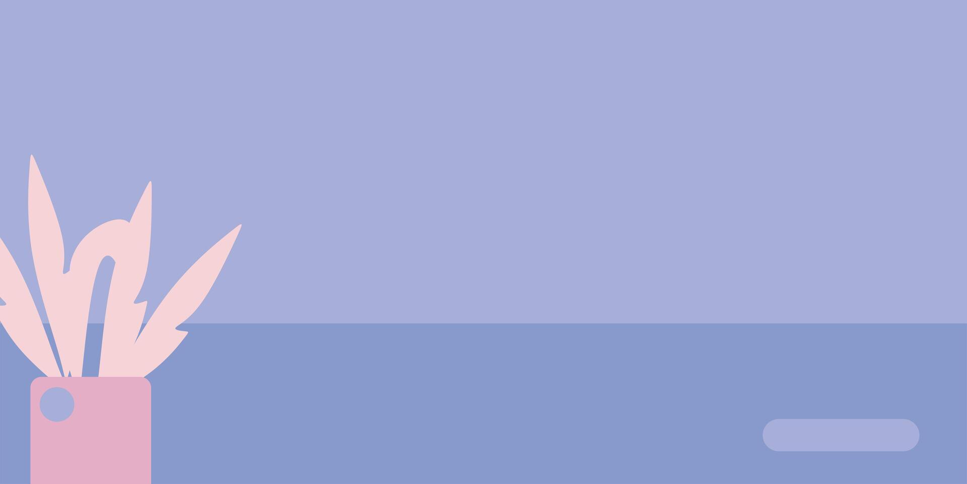 Minimalist background with pink flower decorations in the corners and empty areas for text vector