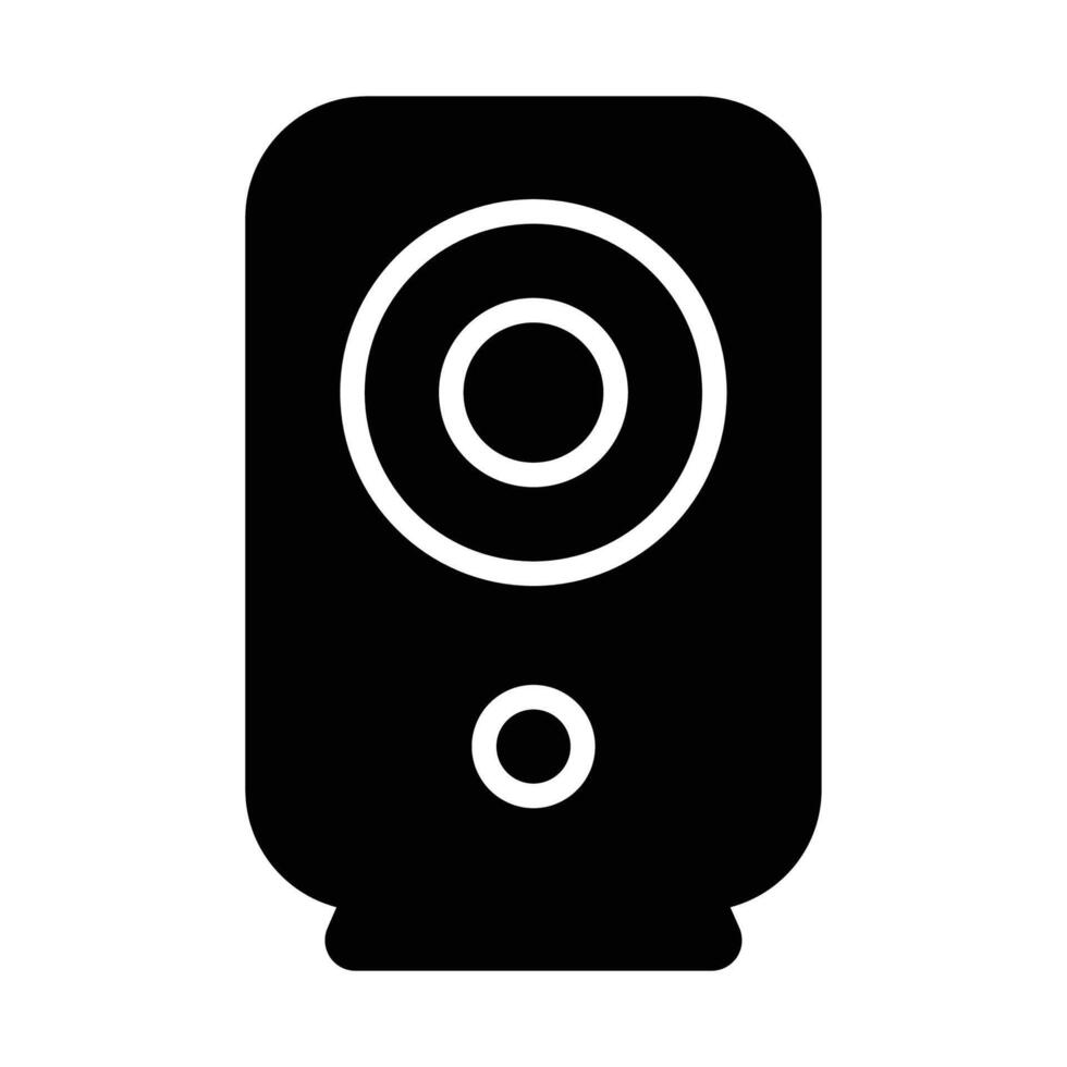 Minimalist Black Speaker Design with Simple Circular Elements and Shapes vector