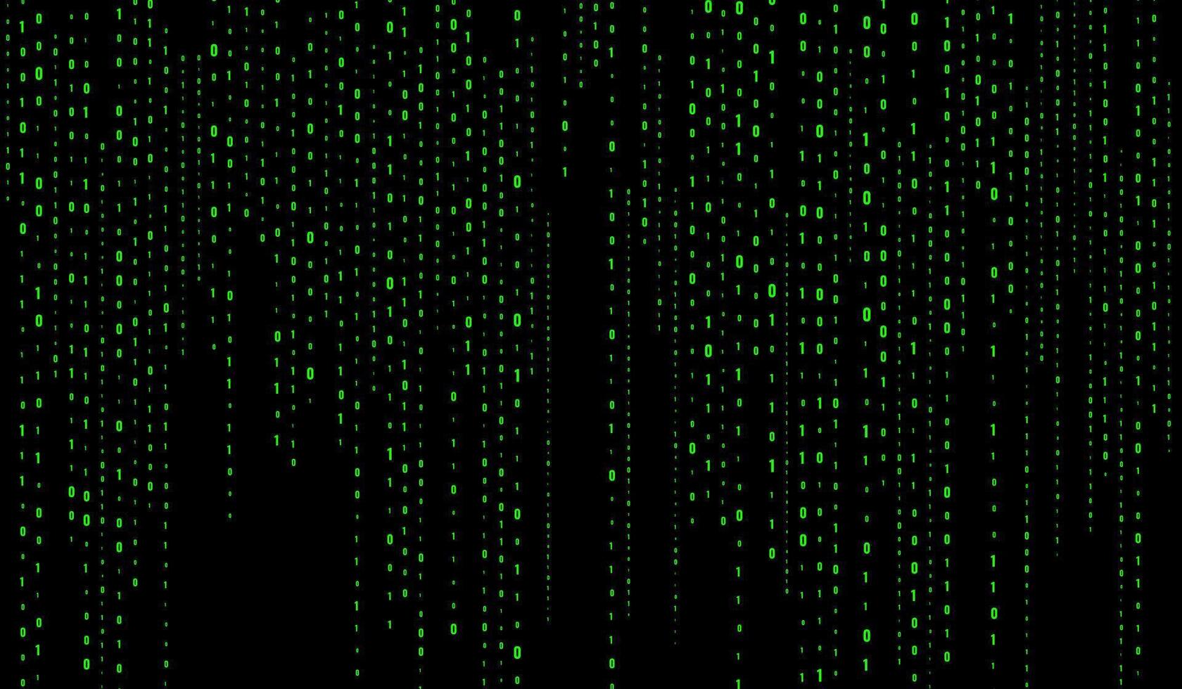 Green Binary Code Stream Digital Wallpaper for Tech Branding vector