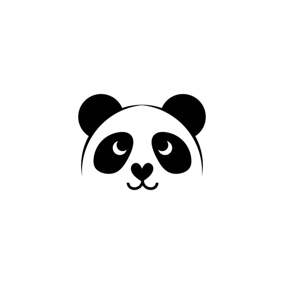 Cute Panda Face Logo Minimalist Icon for Branding vector