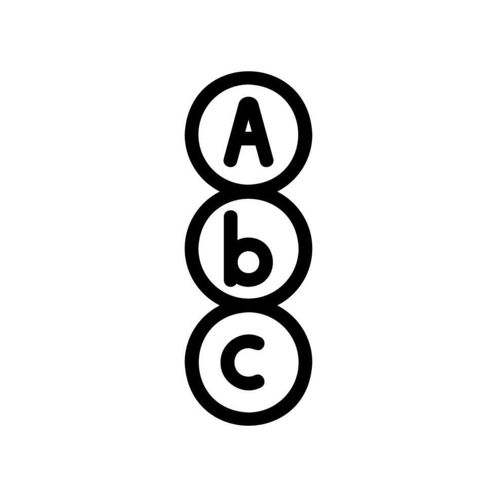 Multiple Choice List Icon with A, B, C Options in Circles vector