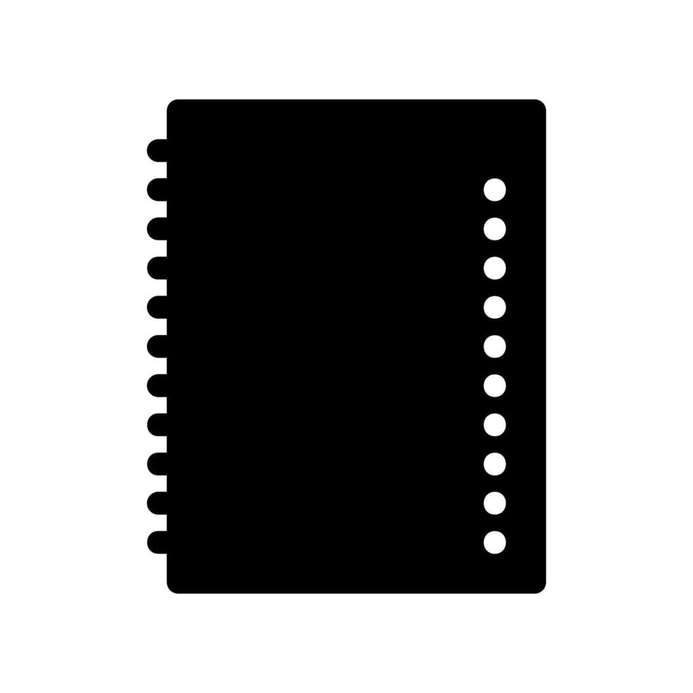 Side View of a Spiral Bound Notebook with Perforated Pages vector
