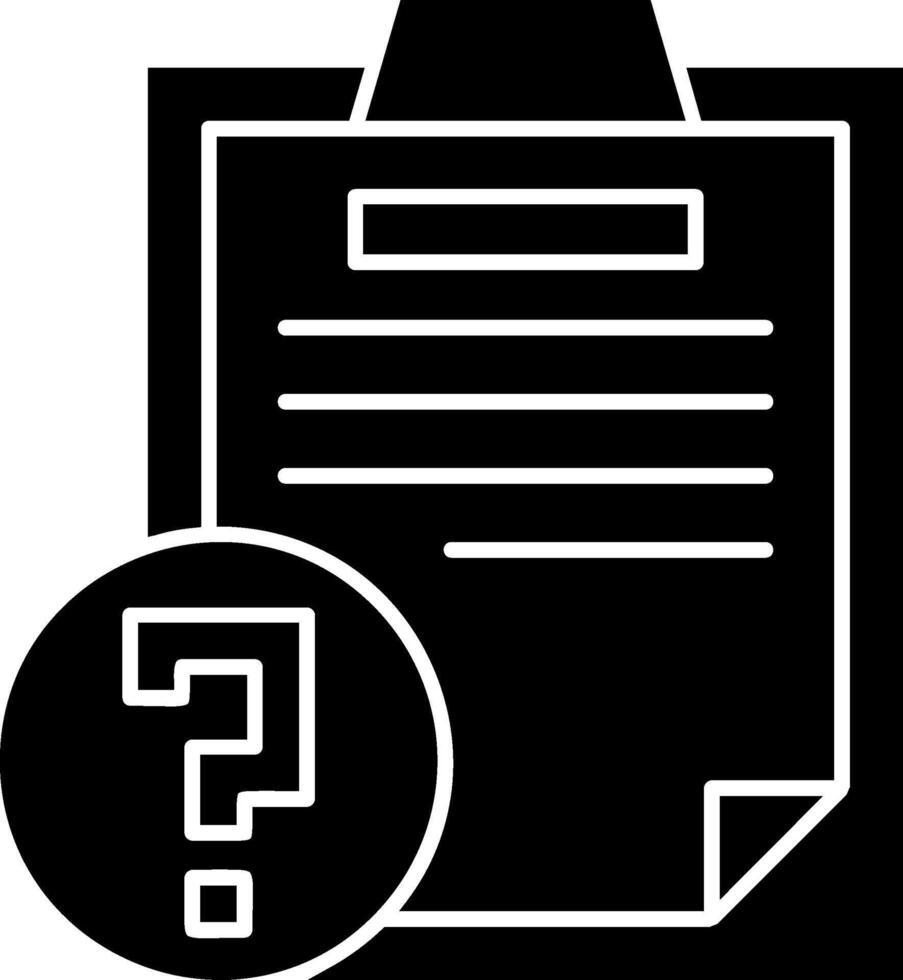 Question mark Glyph Icons vector