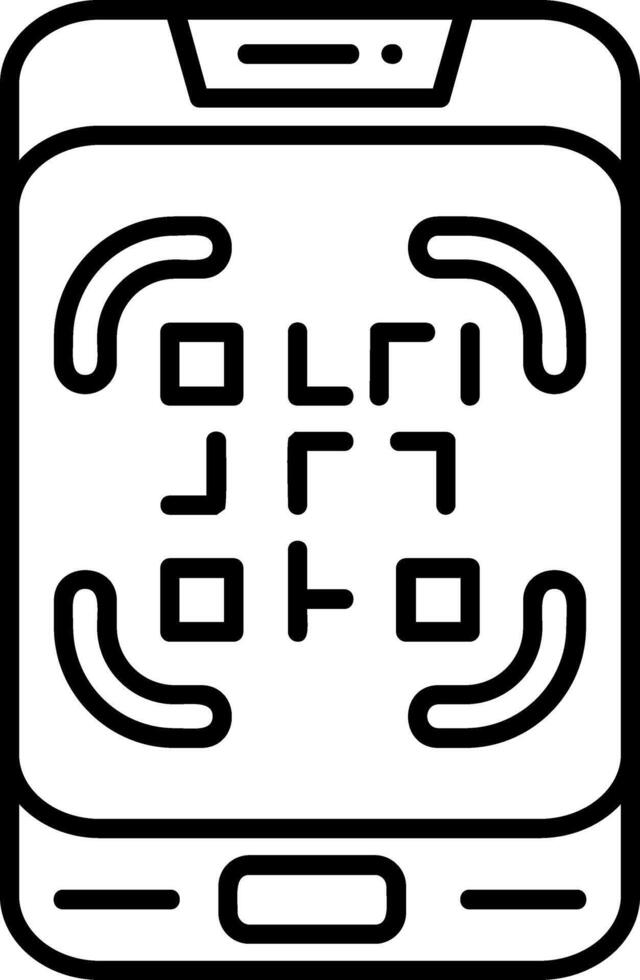 Qr Code Outline Style Icon vector
