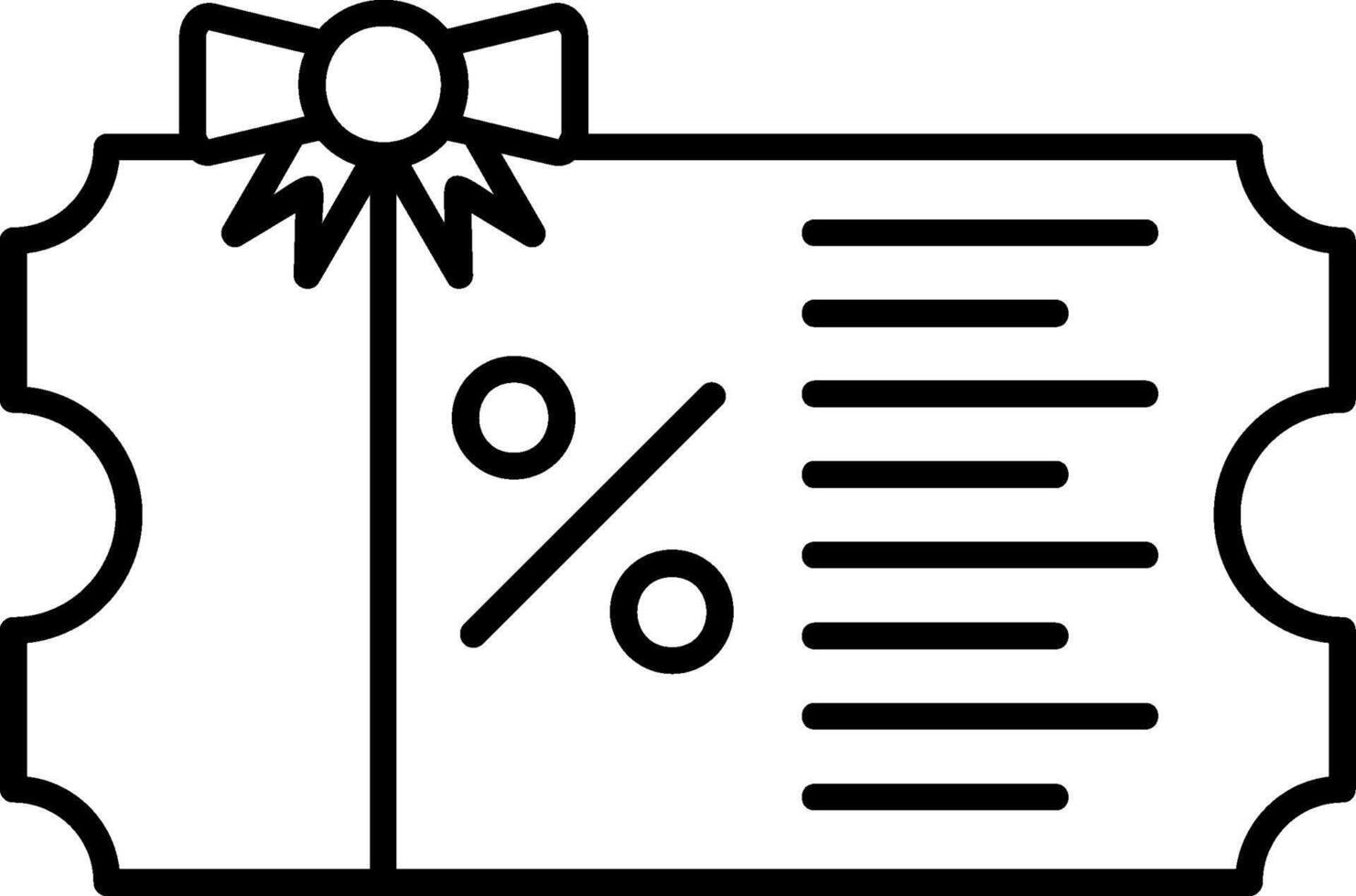 Voucher Outline Style Icon vector