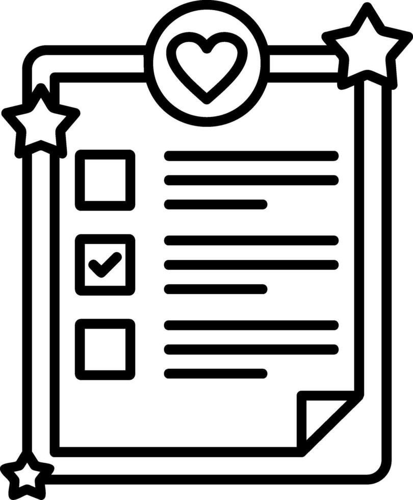 Wishlist Outline Style Icon vector