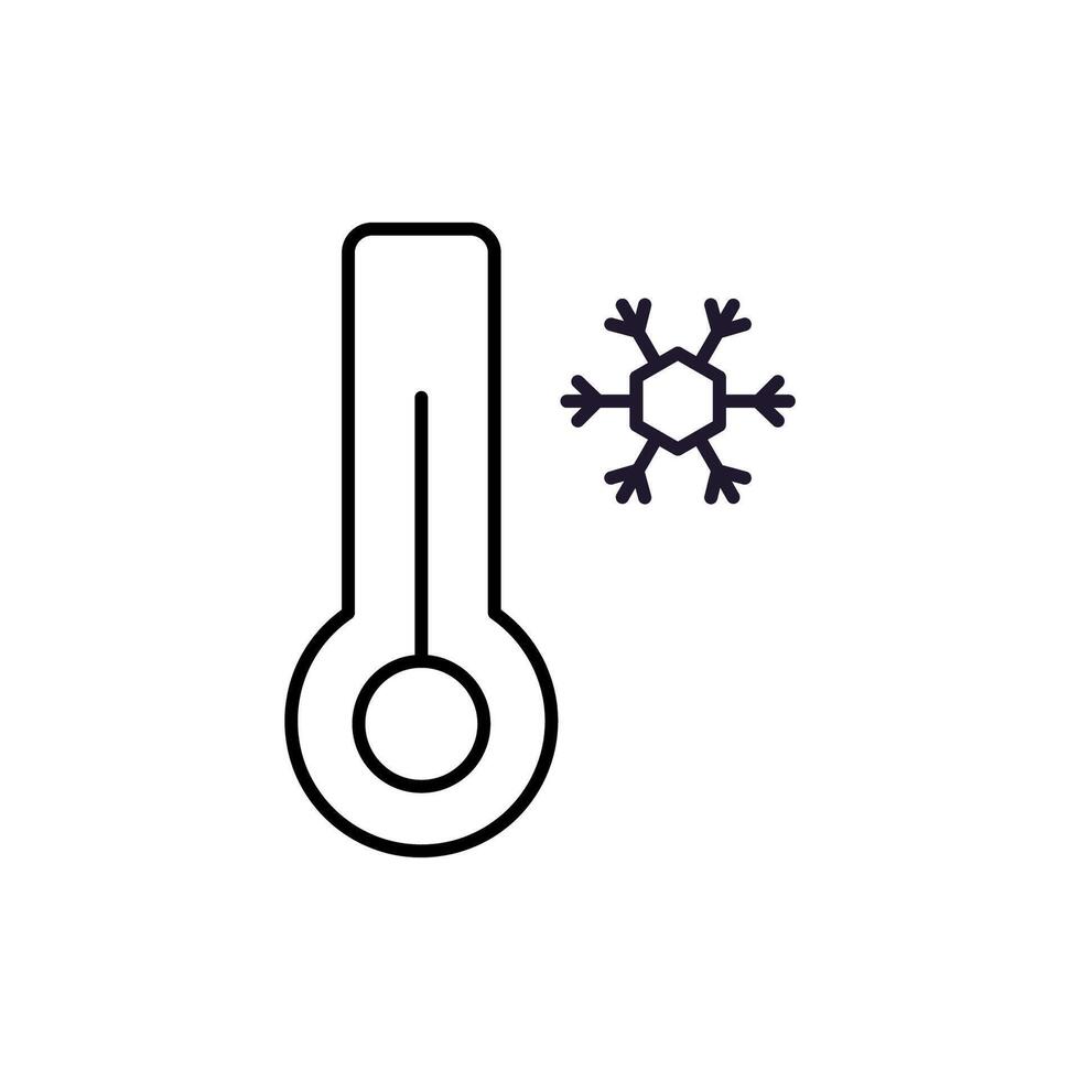 Thermometer with Snow Outline Picture for Graphic and Web Design, Apps, Adverts, Various Cards vector